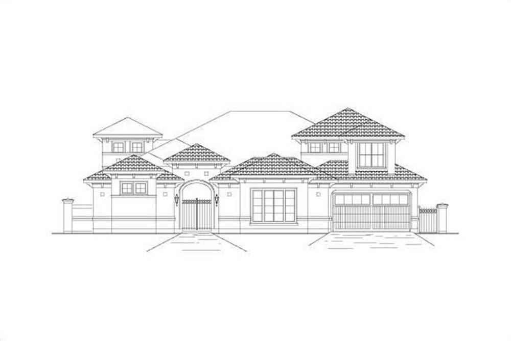 Front elevation of Mediterranean home (ThePlanCollection: House Plan #156-2221)
