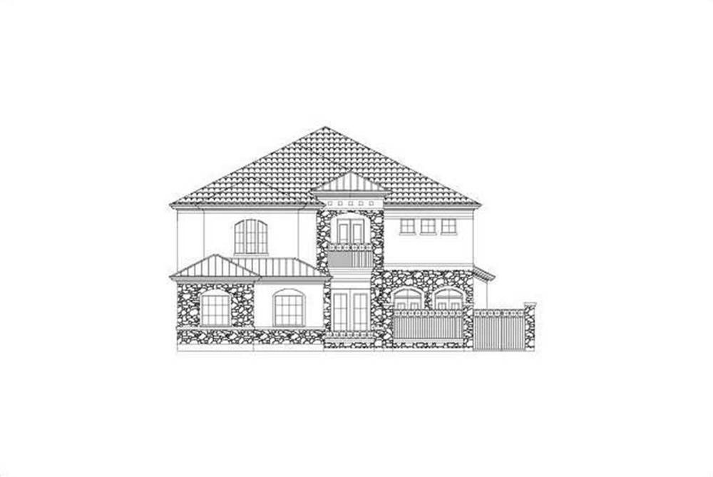 Front elevation of Spanish home (ThePlanCollection: House Plan #156-2228)