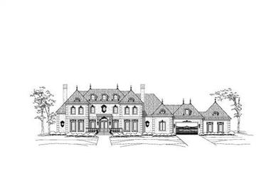 6-Bedroom, 7910 Sq Ft French Home Plan - 156-2233 - Main Exterior