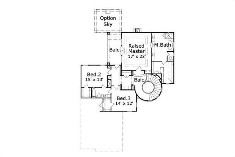 Floor Plan Second Story of Country Plan #156-2247