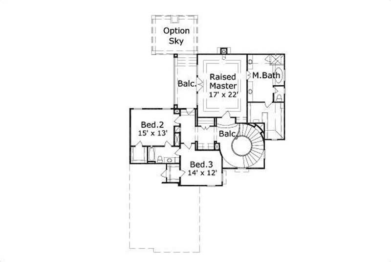 Floor Plan Second Story of Luxury Plan #156-2249