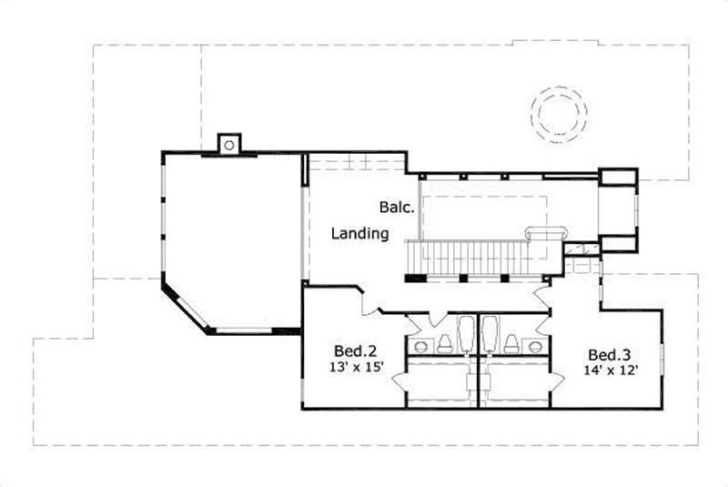 Floor Plan Second Story of Country Plan #156-2265