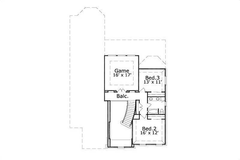 Floor Plan Second Story of Luxury Plan #156-2297