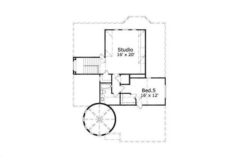 Floor Plan Third Story of Mediterranean Plan #156-2301