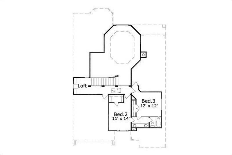 Floor Plan Second Story of Traditional Plan #156-2311