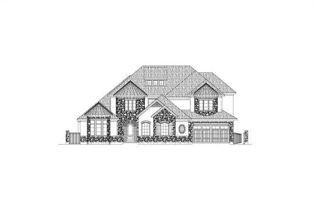 Front elevation of Tuscan home (ThePlanCollection: House Plan #156-2333)