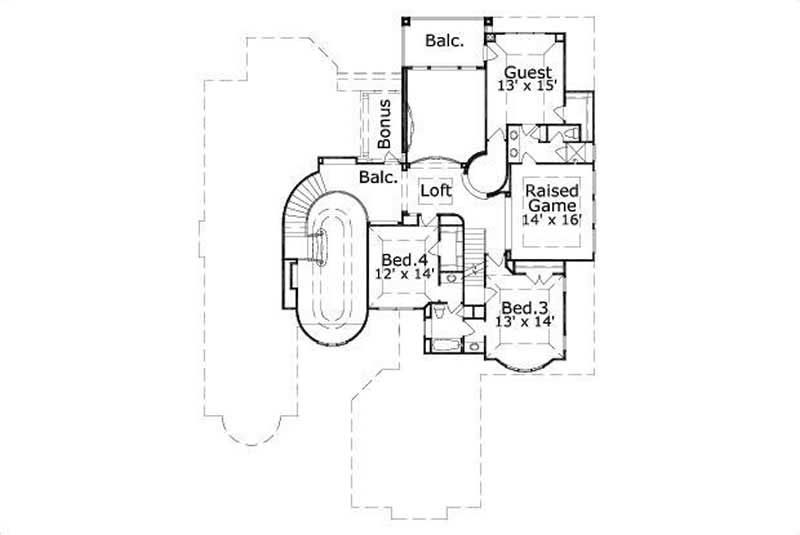 Floor Plan Second Story of Plan #156-2333