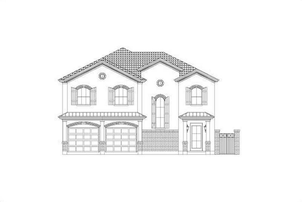 Front elevation of Spanish home (ThePlanCollection: House Plan #156-2335)