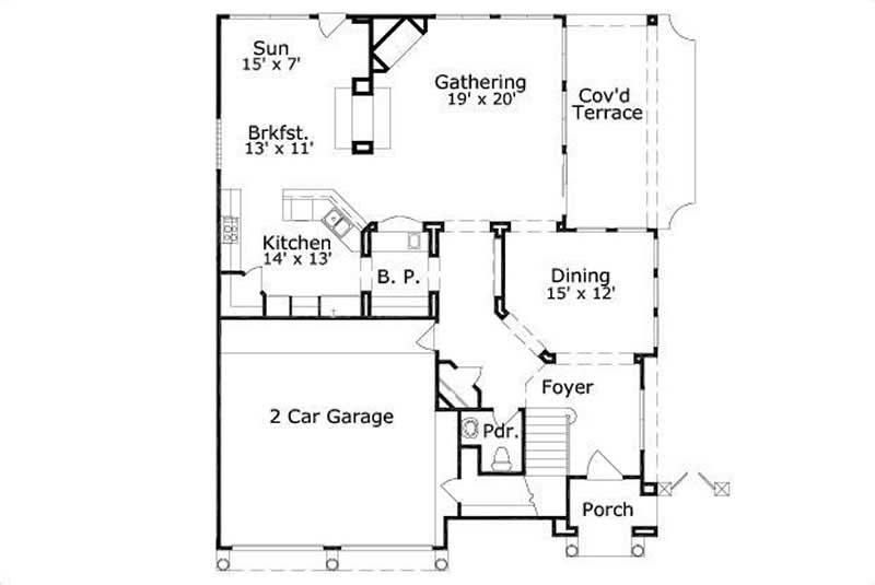 Floor Plan First Story of Plan #156-2335