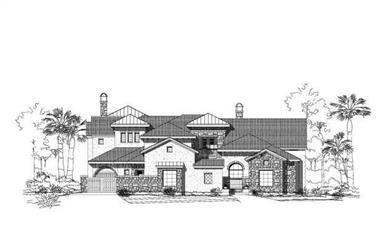 5-Bedroom, 6471 Sq Ft Spanish House Plan - 156-2337 - Front Exterior