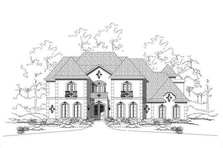 4-Bedroom, 4926 Sq Ft French House Plan - 156-2338 - Front Exterior