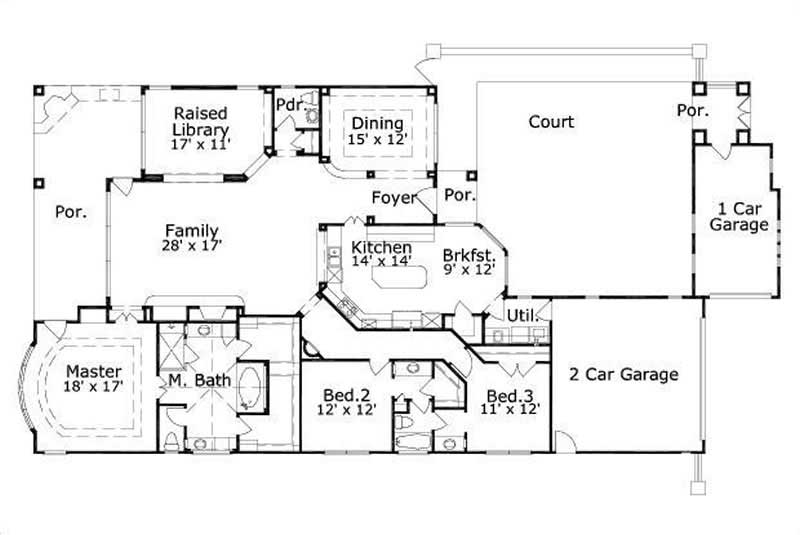 Floor Plan First Story of Plan #156-2351