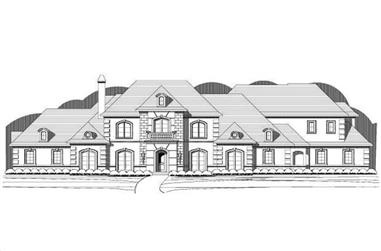 4-Bedroom, 5470 Sq Ft French House Plan - 156-2368 - Front Exterior