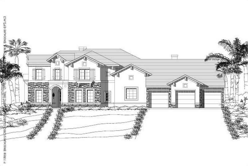 Front elevation of Mediterranean home (ThePlanCollection: House Plan #156-2384)