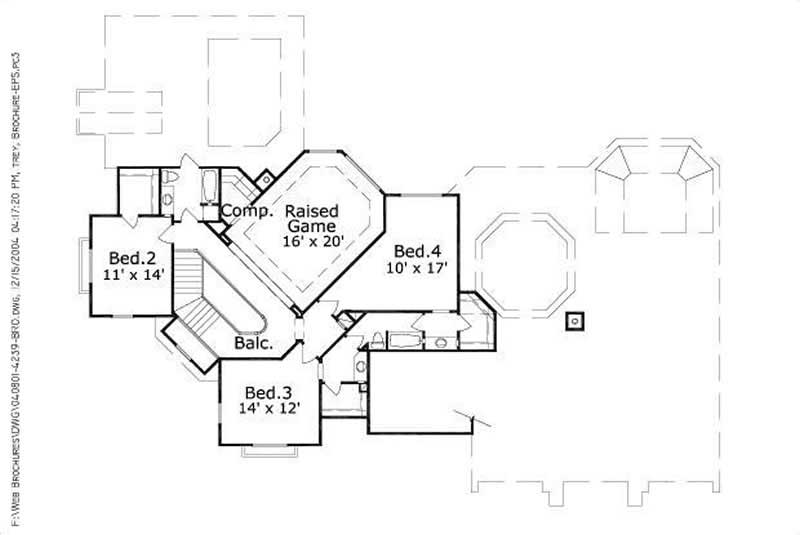Floor Plan Second Story of Plan #156-2384
