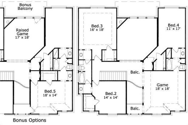 Floor Plan Second Story of Luxury Plan #156-2389