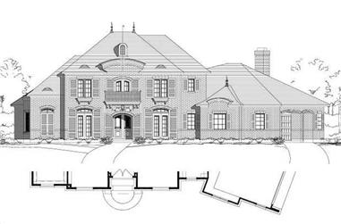 4-Bedroom, 4404 Sq Ft French House Plan - 156-2394 - Front Exterior