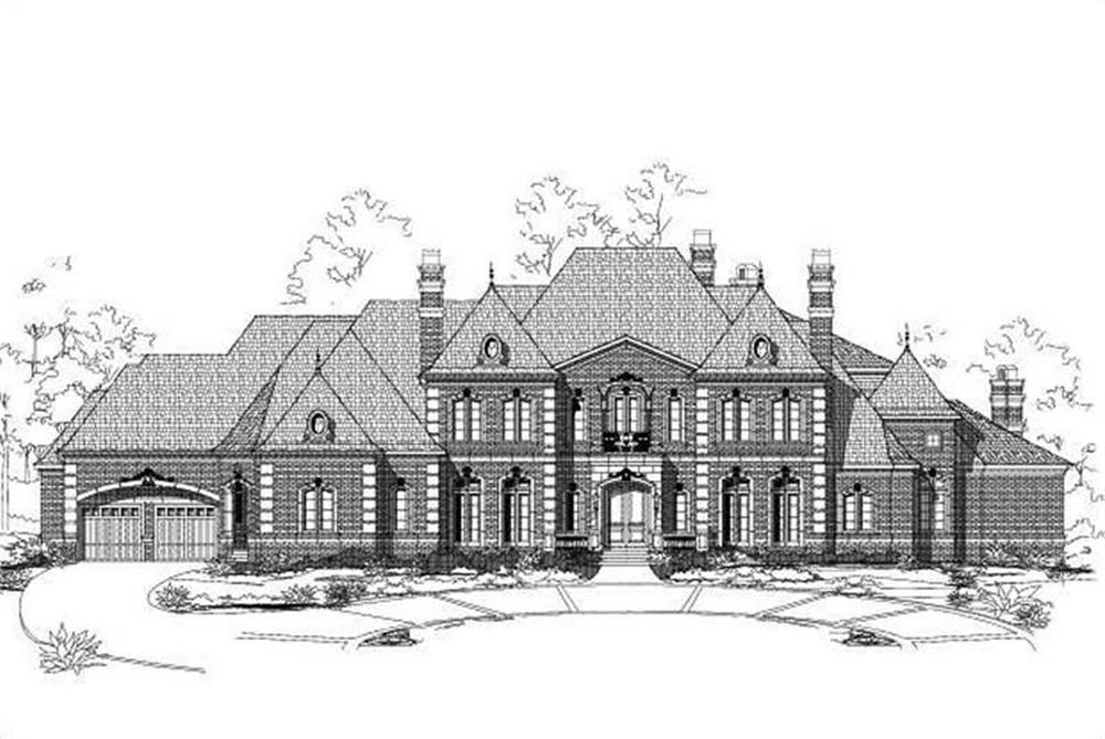 Front elevation of French home (ThePlanCollection: House Plan #156-2404)