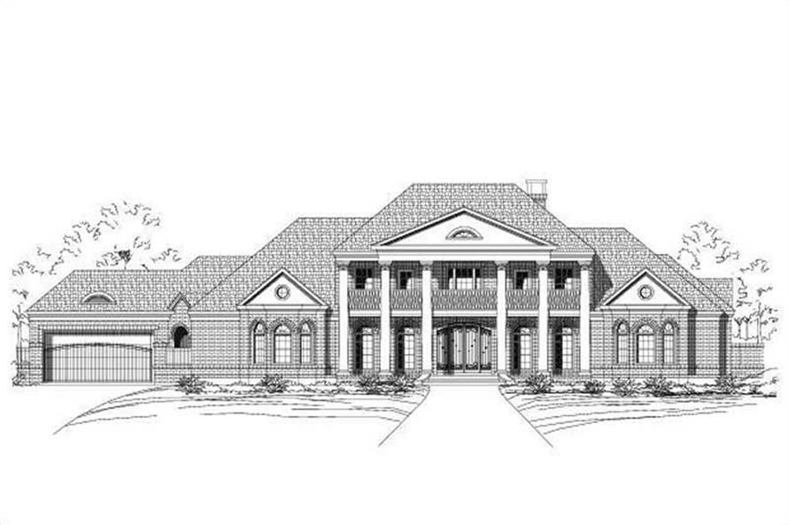 4-Bedroom, 6326 Sq Ft Colonial House Plan - 156-2406 - Front Exterior