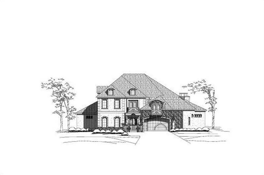 3-Bedroom, 5773 Sq Ft Luxury House Plan - 156-2408 - Front Exterior