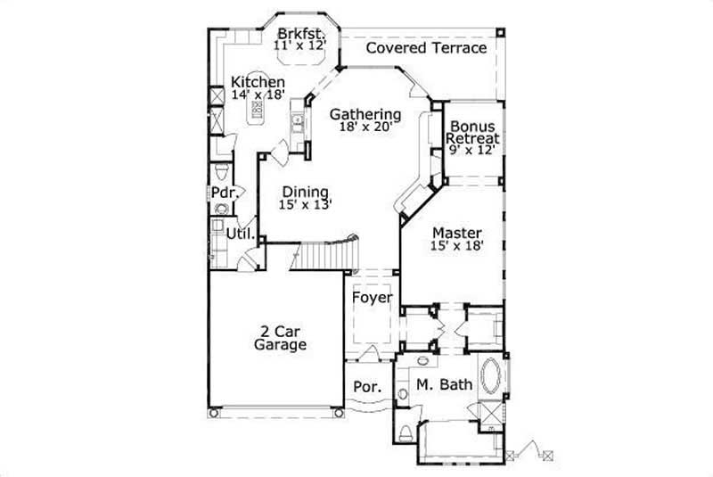 Floor Plan First Story of Plan #156-2411