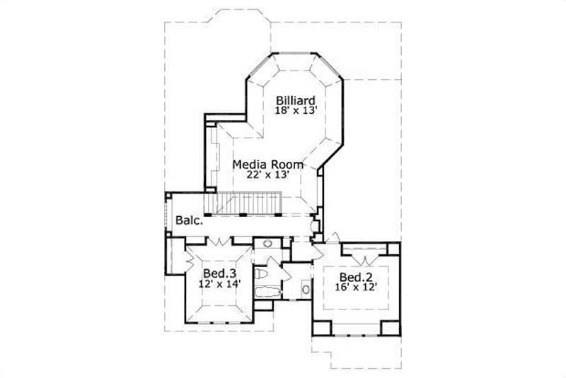 Floor Plan Second Story of Plan #156-2411
