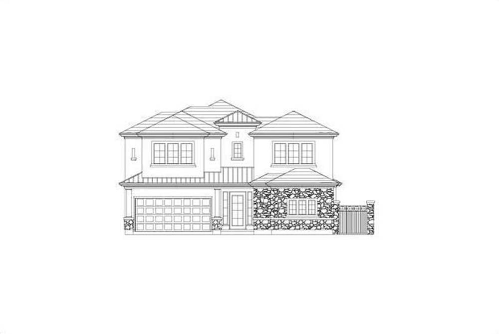 Front elevation of Tuscan home (ThePlanCollection: House Plan #156-2414)