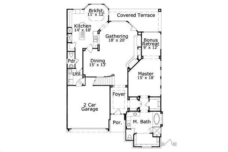 Floor Plan First Story of Luxury Plan #156-2421