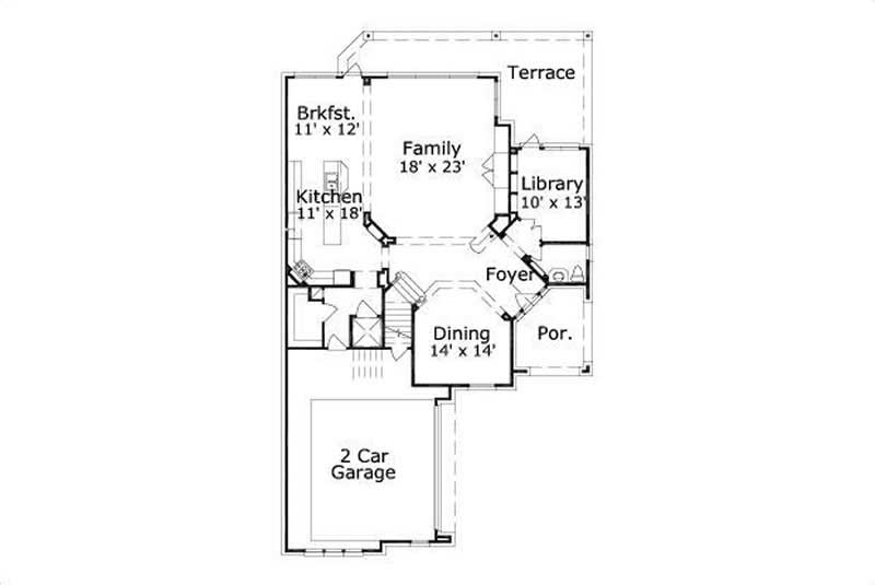 Floor Plan First Story of Luxury Plan #156-2431