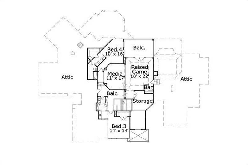 Floor Plan Second Story of Country Plan #156-2437