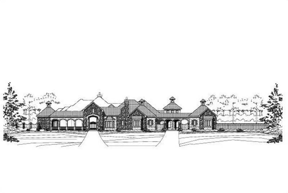Front elevation of Spanish home (ThePlanCollection: House Plan #156-2458)