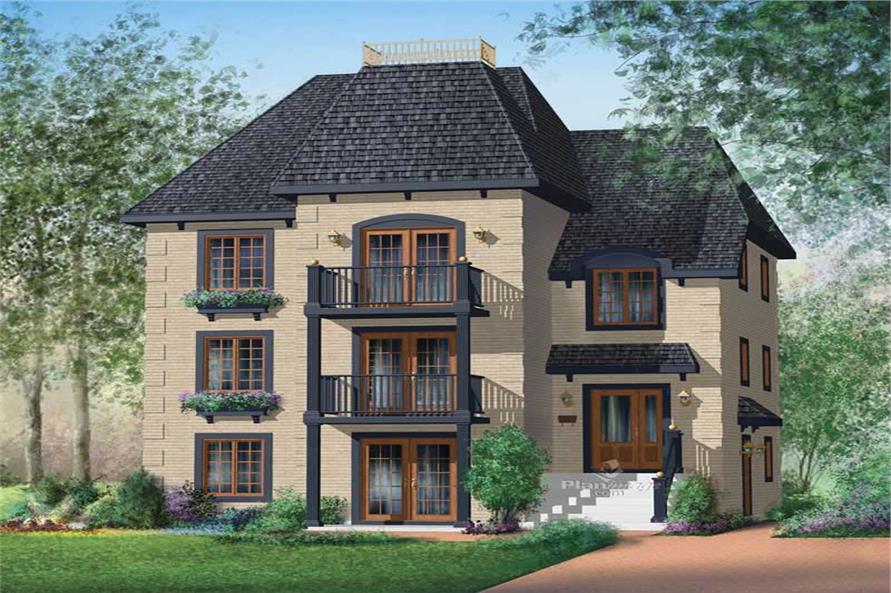 3-Bedroom, 1255 Sq Ft Multi-Level House Plan - 157-1004 - Front Exterior