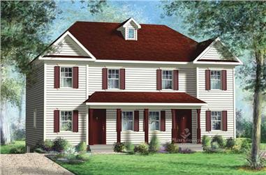 3-Bedroom, 1234 Sq Ft Multi-Unit House Plan - 157-1012 - Front Exterior