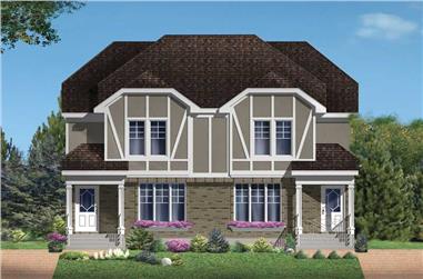 3-Bedroom, 1250 Sq Ft Multi-Unit House Plan - 157-1032 - Front Exterior