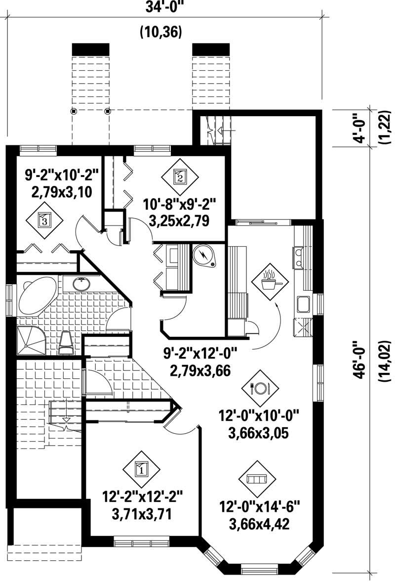 MultiLevel, MultiUnit House Plans Home Design PI40353