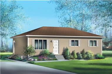 3-Bedroom, 912 Sq Ft Ranch House Plan - 157-1055 - Front Exterior
