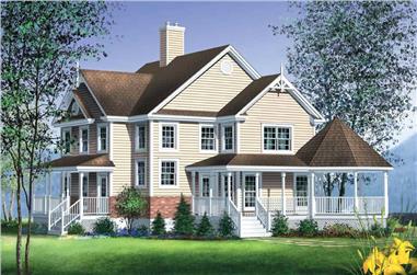 3-Bedroom, 2228 Sq Ft Country House Plan - 157-1088 - Front Exterior