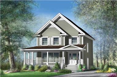 3-Bedroom, 1396 Sq Ft Country House Plan - 157-1090 - Front Exterior