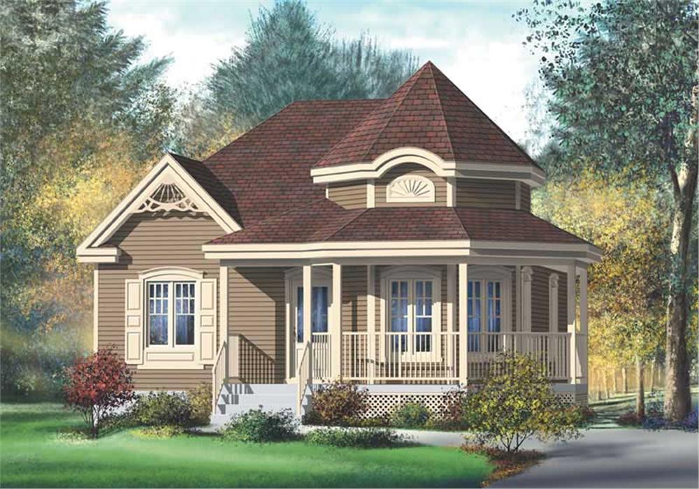 Front elevation of Country home (ThePlanCollection: House Plan #157-1129)