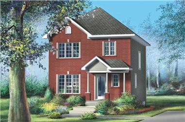 3-Bedroom, 1248 Sq Ft Colonial Home Plan - 157-1134 - Main Exterior