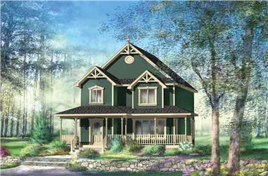 3-Bedroom, 1314 Sq Ft Country Home Plan - 157-1139 - Main Exterior