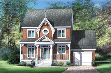 2-Bedroom, 1280 Sq Ft Country House Plan - 157-1171 - Front Exterior