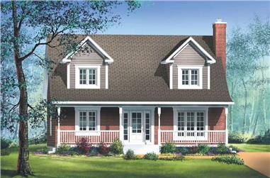 3-Bedroom, 1564 Sq Ft Country Home Plan - 157-1179 - Main Exterior