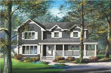 3-Bedroom, 1820 Sq Ft Country Home Plan - 157-1183 - Main Exterior