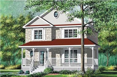 3-Bedroom, 1618 Sq Ft Country House Plan - 157-1187 - Front Exterior