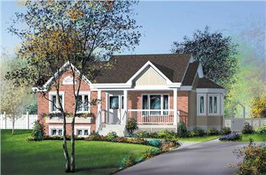 3-Bedroom, 1007 Sq Ft Country House Plan - 157-1193 - Front Exterior