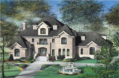 4-Bedroom, 2944 Sq Ft French House Plan - 157-1260 - Front Exterior