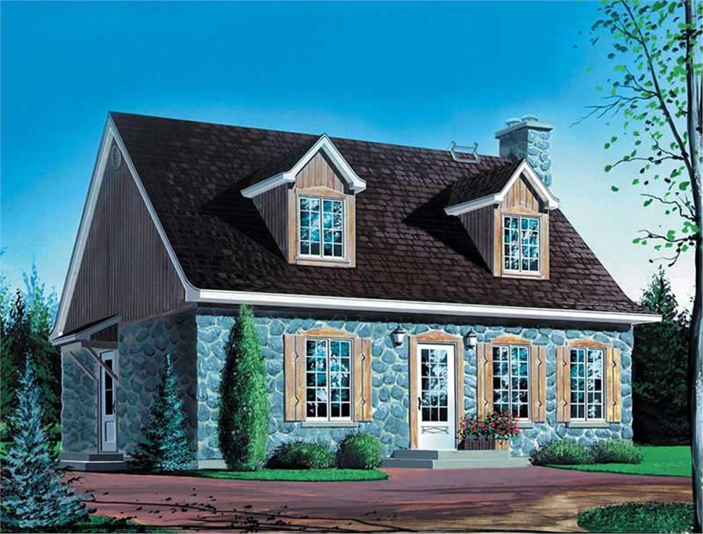 Front elevation of Farmhouse home (ThePlanCollection: House Plan #157-1272)