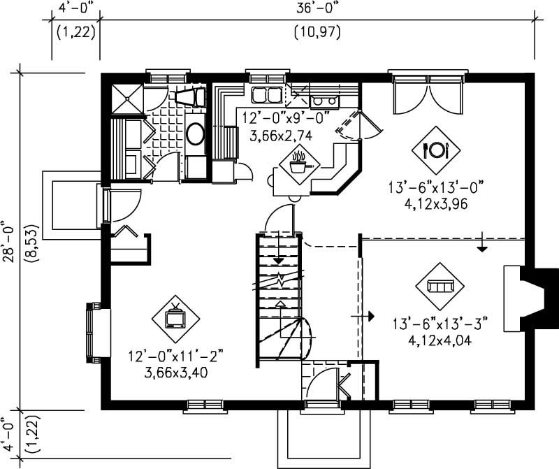 Floor Plan First Story of Plan #157-1272