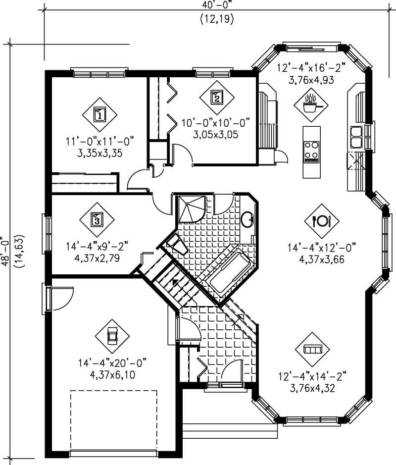 Floor Plan First Story of Plan #157-1335